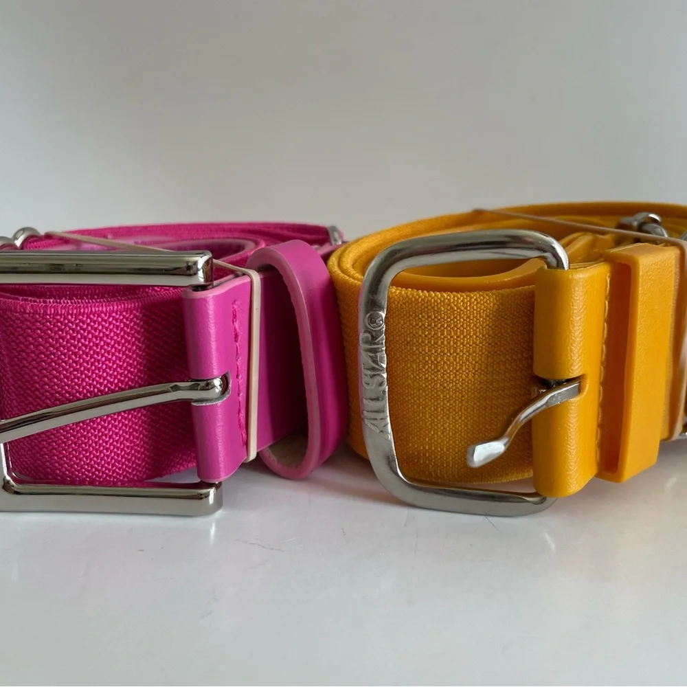 Lot Of 2 Softball Belts Adjustable‎ Pink and Yellow